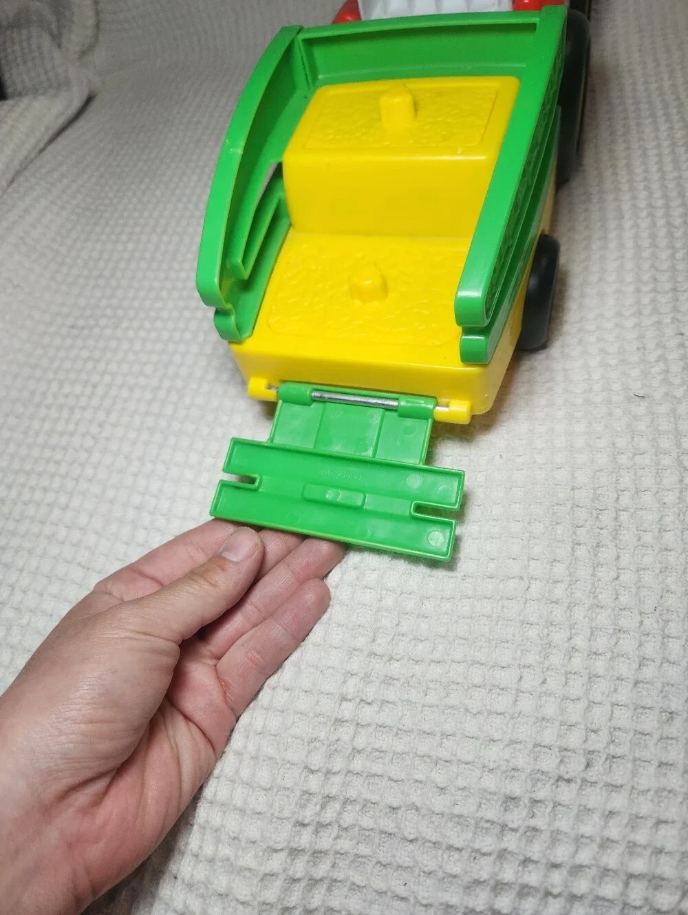 Kids Little People Toy Tractor with Green Trailer - Working 2013